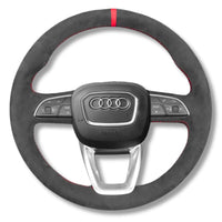 Couvre Volant Audi B9.5 Rond Alcantara Cuir - vue de face - Becquet Voiture