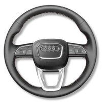 Couvre Volant Audi B9.5 Rond Alcantara Cuir - vue de trois-quarts - Becquet Voiture
