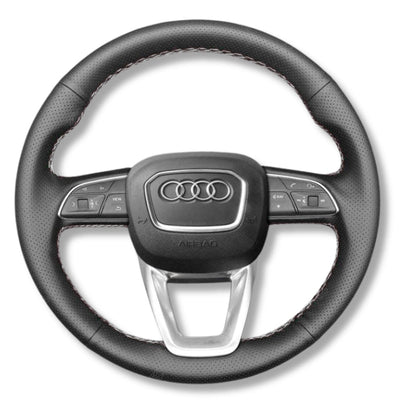 Couvre Volant Audi B9.5 Rond Alcantara Cuir - vue de trois-quarts - Becquet Voiture