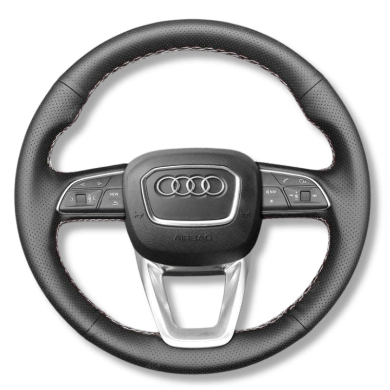 Couvre Volant Audi B9.5 Rond Alcantara Cuir - vue de trois-quarts - Becquet Voiture