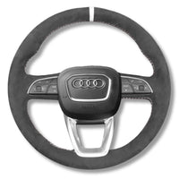 Couvre Volant Audi B9.5 Rond Alcantara Cuir - vue rapprochée - Becquet Voiture