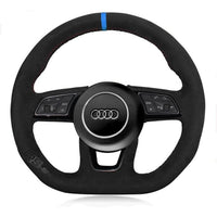 Couvre Volant Audi B9 Méplat Alcantara Surpiqures - installé sur véhicule - Becquet Voiture