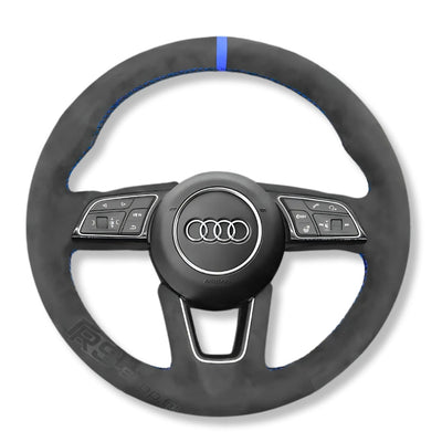 Couvre Volant Audi B9 Rond Alcantara 38cm - installé sur véhicule - Becquet Voiture