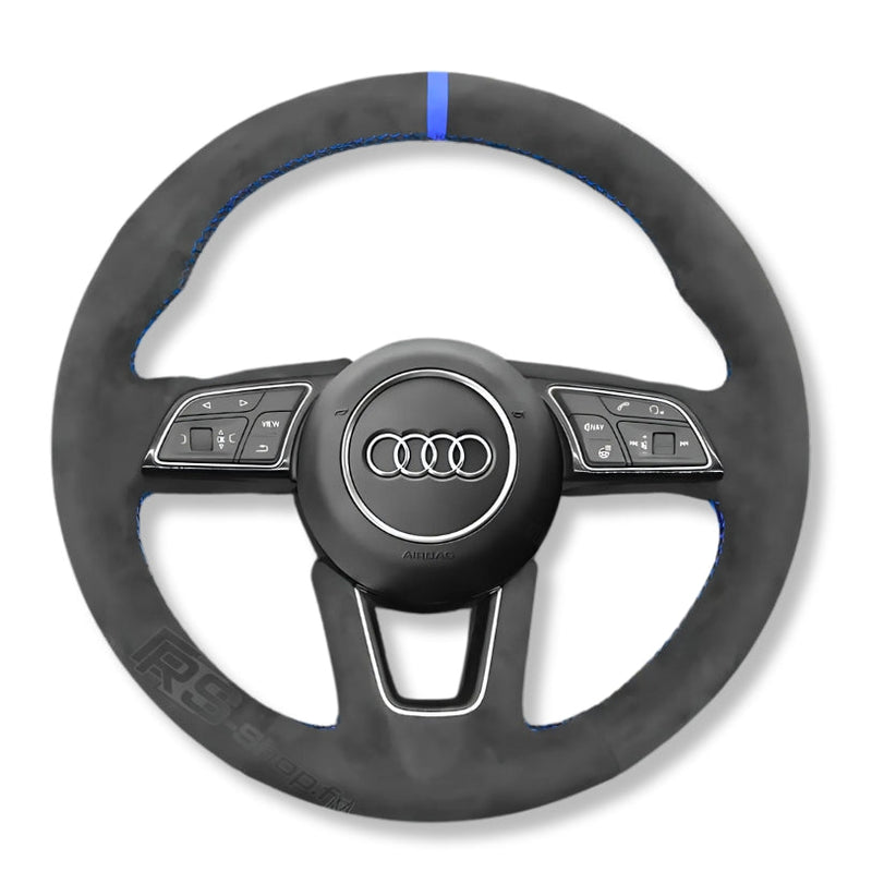 Couvre Volant Audi B9 Rond Alcantara 38cm - installé sur véhicule - Becquet Voiture