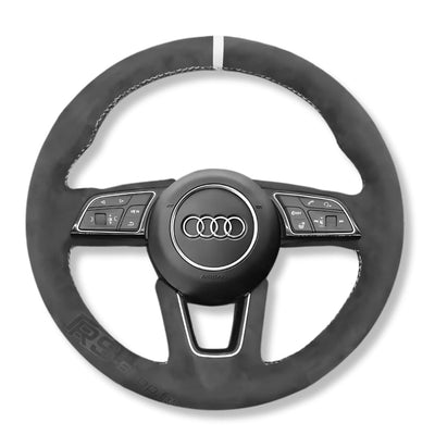 Couvre Volant Audi B9 Rond Alcantara 38cm - vue arrière - Becquet Voiture