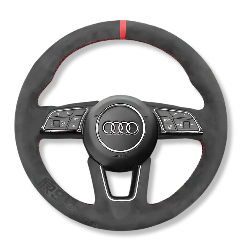 Couvre Volant Audi B9 Rond Alcantara 38cm - vue de face - Becquet Voiture