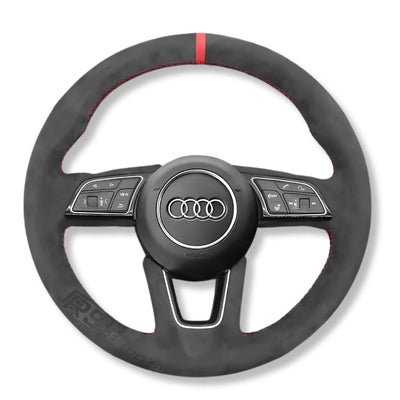 Couvre Volant Audi B9 Rond Alcantara 38cm - vue de face - Becquet Voiture