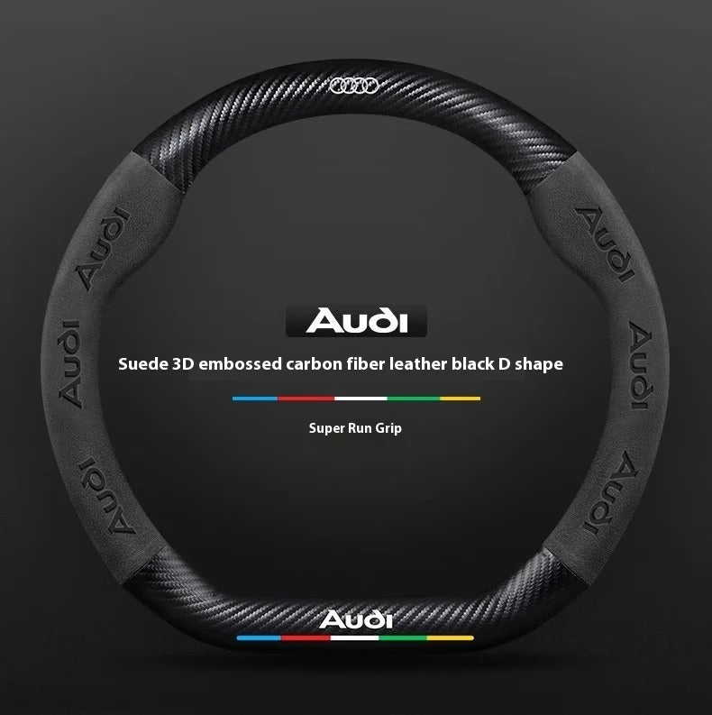 Couvre volant Audi fibre de carbone - installé sur véhicule - Becquet Voiture