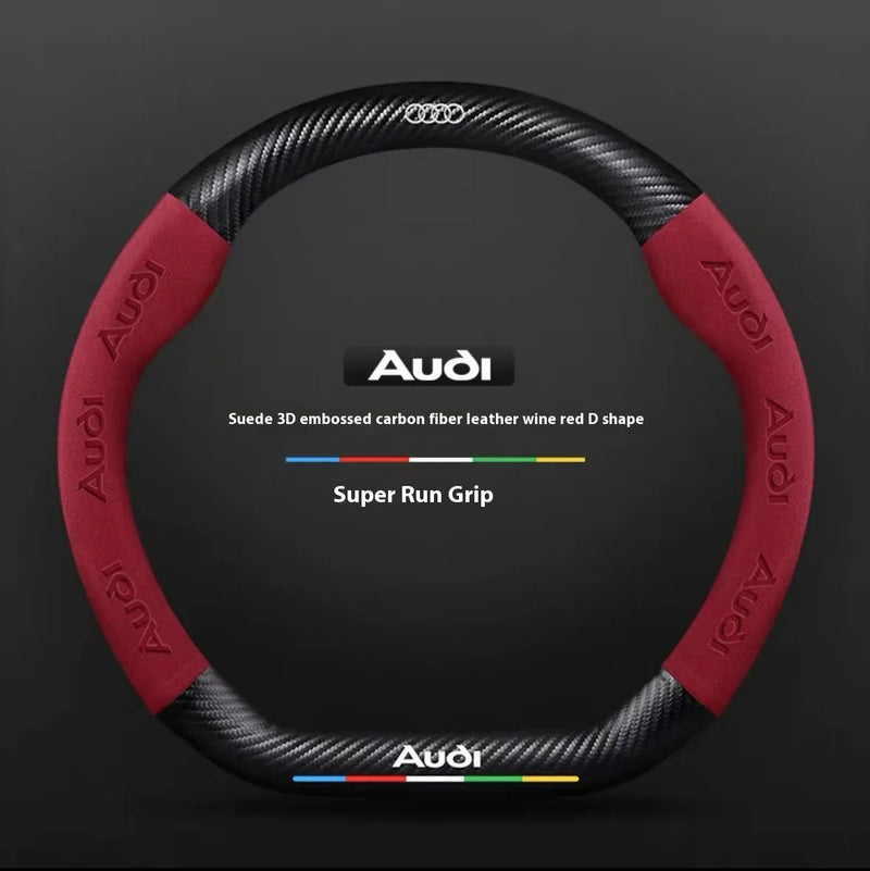 Couvre volant Audi fibre de carbone - vue arrière - Becquet Voiture