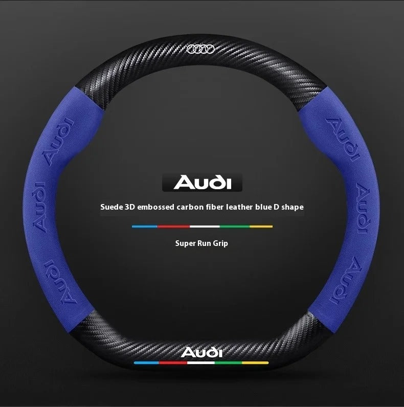 Couvre volant Audi fibre de carbone - vue de dessus - Becquet Voiture