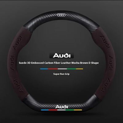 Couvre volant Audi fibre de carbone - vue de face 2 - Becquet Voiture