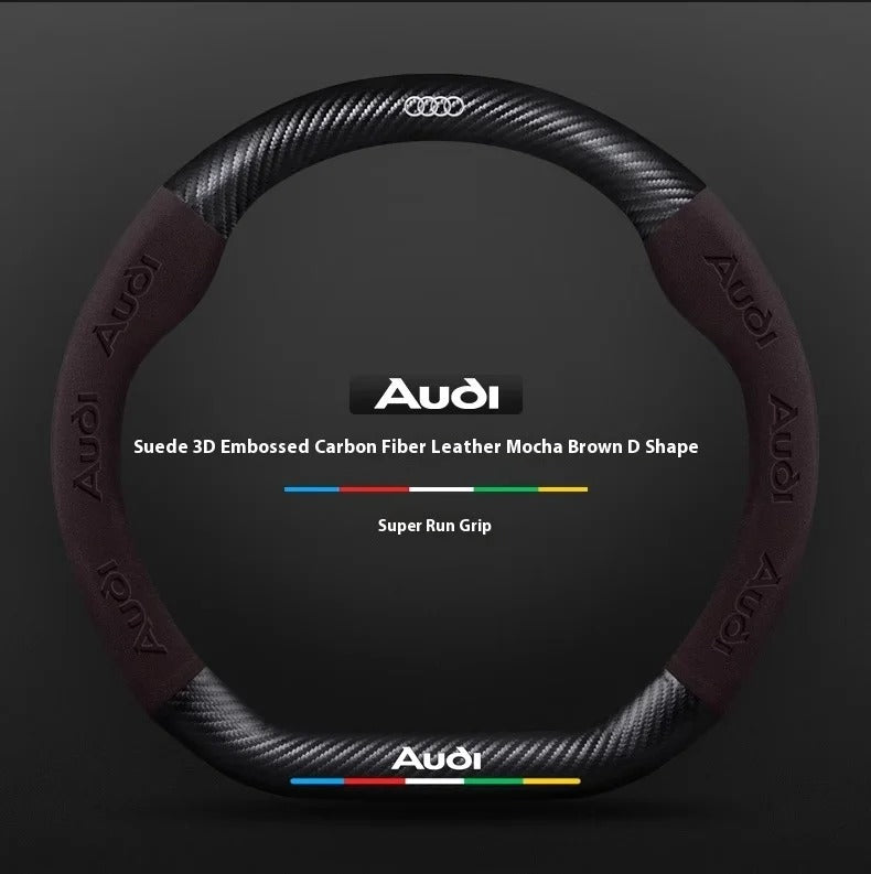 Couvre volant Audi fibre de carbone - vue de face 2 - Becquet Voiture