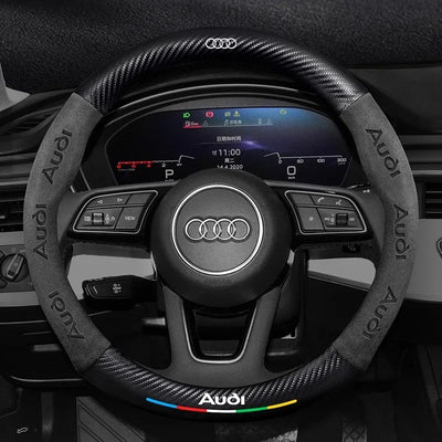 Couvre volant Audi fibre de carbone - vue de face - Becquet Voiture