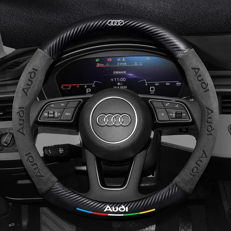 Couvre volant Audi fibre de carbone - vue de face - Becquet Voiture
