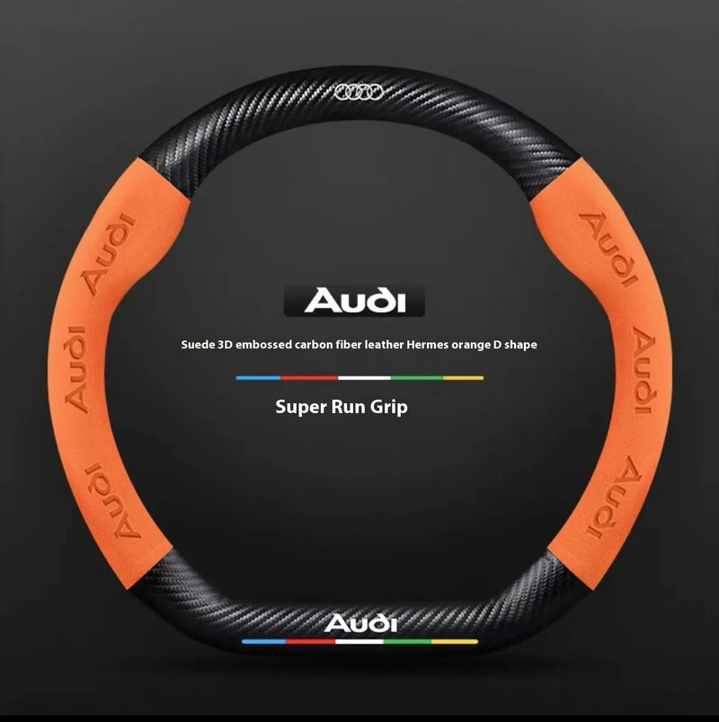 Couvre volant Audi fibre de carbone - vue rapprochée - Becquet Voiture