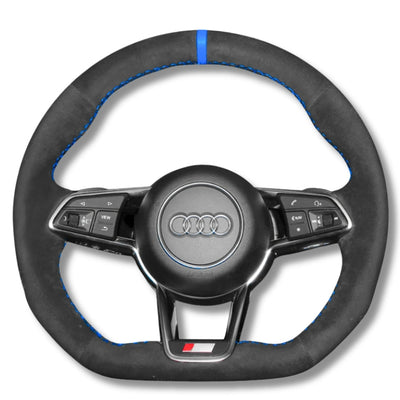 Couvre Volant Audi R8 TT GEN2 Surpiqûres Personnalisables - détail du montage - Becquet Voiture