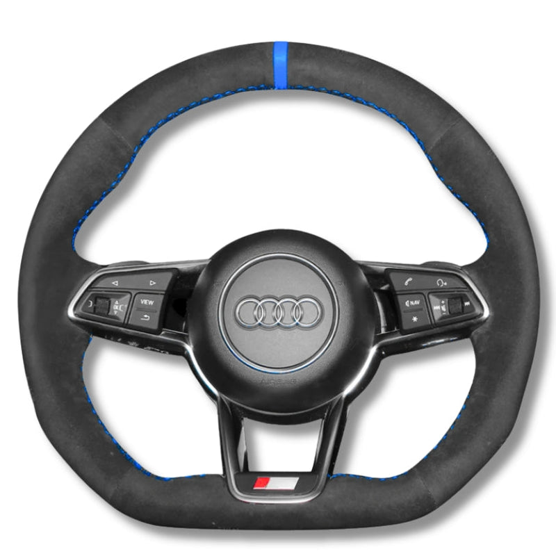 Couvre Volant Audi R8 TT GEN2 Surpiqûres Personnalisables - détail du montage - Becquet Voiture