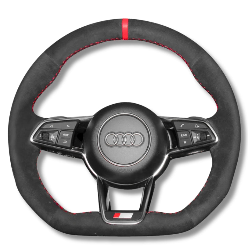 Couvre Volant Audi R8 TT GEN2 Surpiqûres Personnalisables - vue de face - Becquet Voiture