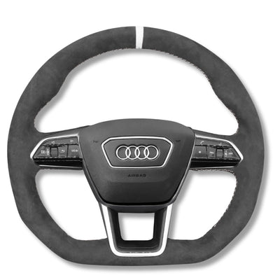 Couvre Volant Audi RS6 RS7 C8 Alcantara Cuir - vue arrière - Becquet Voiture