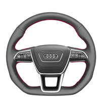 Couvre Volant Audi RS6 RS7 C8 Alcantara Cuir - vue de dessus - Becquet Voiture