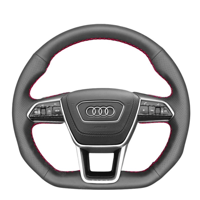 Couvre Volant Audi RS6 RS7 C8 Alcantara Cuir - vue de dessus - Becquet Voiture