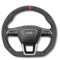Couvre Volant Audi RS6 RS7 C8 Alcantara Cuir - vue de face - Becquet Voiture