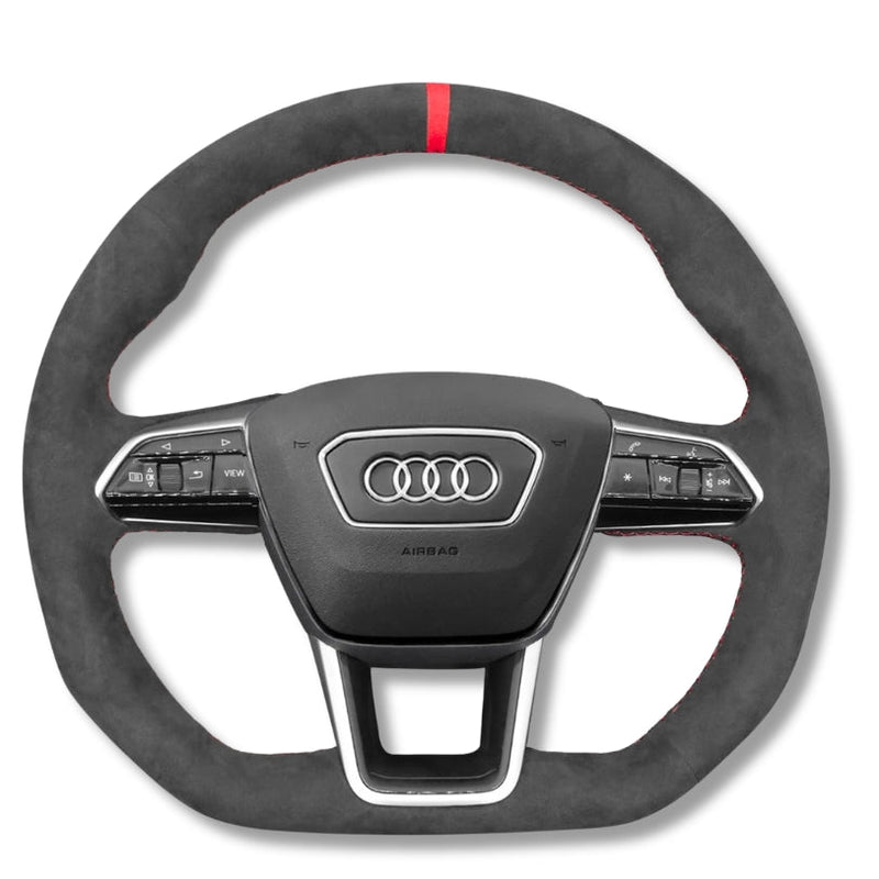 Couvre Volant Audi RS6 RS7 C8 Alcantara Cuir - vue de face - Becquet Voiture