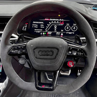 Couvre Volant Audi RS6 RS7 C8 Alcantara Cuir - vue de profil - Becquet Voiture