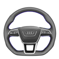 Couvre Volant Audi RS6 RS7 C8 Alcantara Cuir - vue rapprochée - Becquet Voiture
