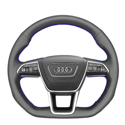 Couvre Volant Audi RS6 RS7 C8 Alcantara Cuir - vue rapprochée - Becquet Voiture