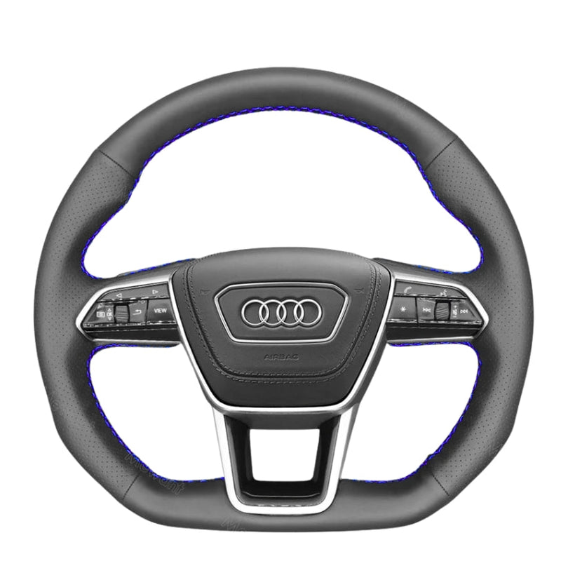 Couvre Volant Audi RS6 RS7 C8 Alcantara Cuir - vue rapprochée - Becquet Voiture