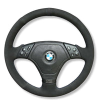 Couvre Volant BMW E36 Cuir ou Alcantara Surpiqures - vue de trois-quarts - Becquet Voiture