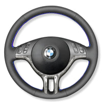 Couvre Volant BMW E46 Cuir Alcantara Surpiqures - en situation - Becquet Voiture