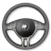 Couvre Volant BMW E46 Cuir Alcantara Surpiqures - packshot studio - Becquet Voiture