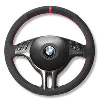 Couvre Volant BMW E46 Cuir Alcantara Surpiqures - vue arrière - Becquet Voiture