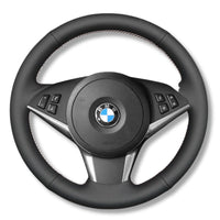 Couvre Volant BMW E60 Cuir Alcantara - détail du montage - Becquet Voiture