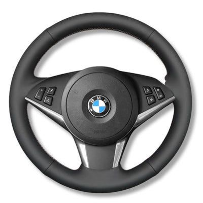 Couvre Volant BMW E60 Cuir Alcantara - vue de dessus - Becquet Voiture