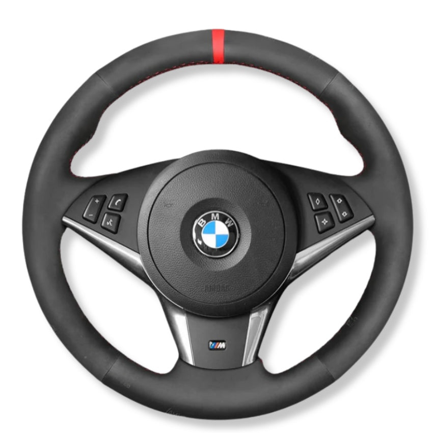 Couvre Volant BMW E60 Cuir Alcantara - vue de face - Becquet Voiture