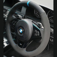 Couvre Volant BMW E60 Cuir Alcantara - vue de profil - Becquet Voiture