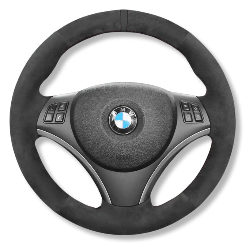 Couvre Volant BMW E90 Cuir ou Alcantara Surpiqures - vue arrière - Becquet Voiture