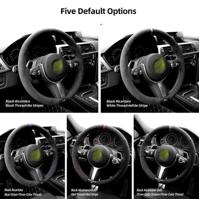Couvre Volant BMW en alcantara à coudre - vue de profil - Becquet Voiture