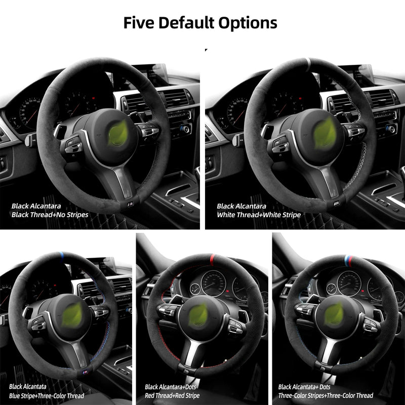 Couvre Volant BMW en alcantara à coudre - vue de profil - Becquet Voiture