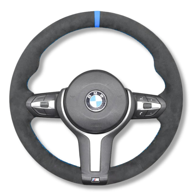 Couvre Volant BMW F10 F20 F30 Cuir Alcantara - vue de dessus - Becquet Voiture