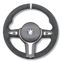 Couvre Volant BMW F10 F20 F30 Cuir Alcantara - vue rapprochée - Becquet Voiture