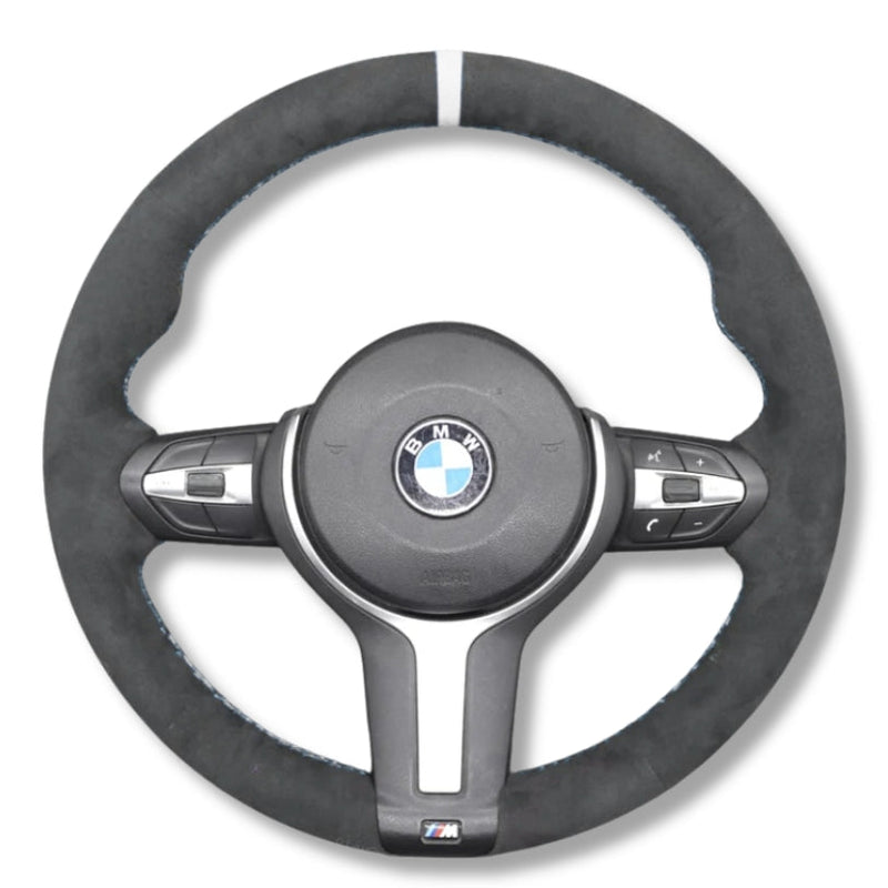 Couvre Volant BMW F10 F20 F30 Cuir Alcantara - vue rapprochée - Becquet Voiture