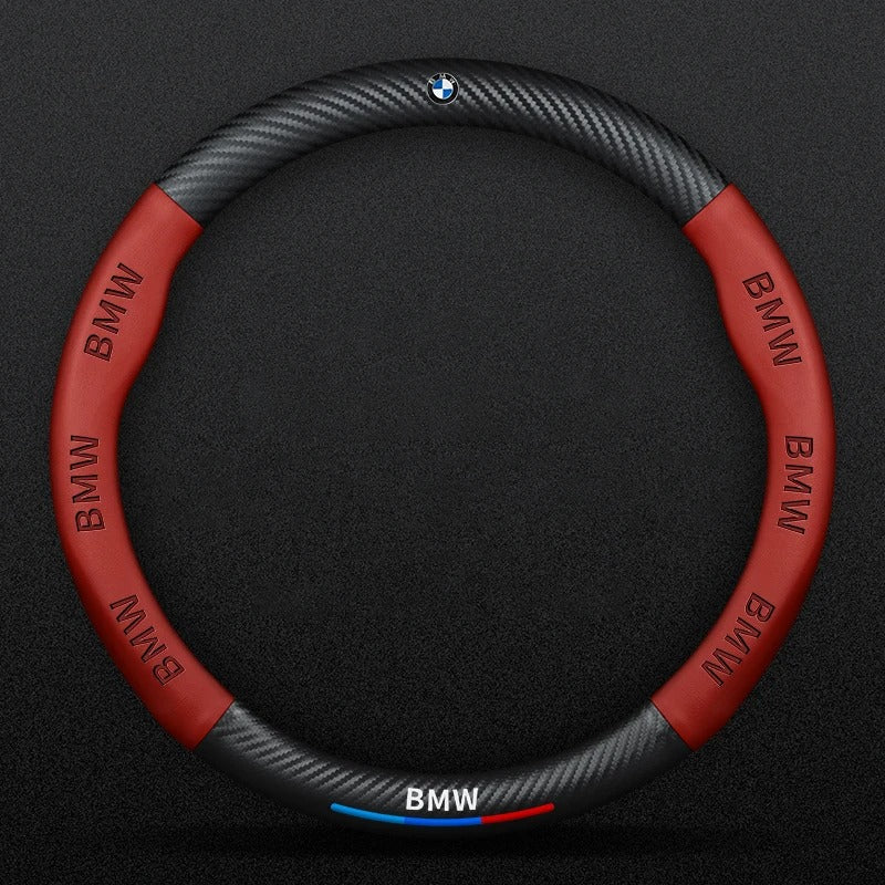 Couvre volant BMW fibre de carbone - vue de trois-quarts - Becquet Voiture