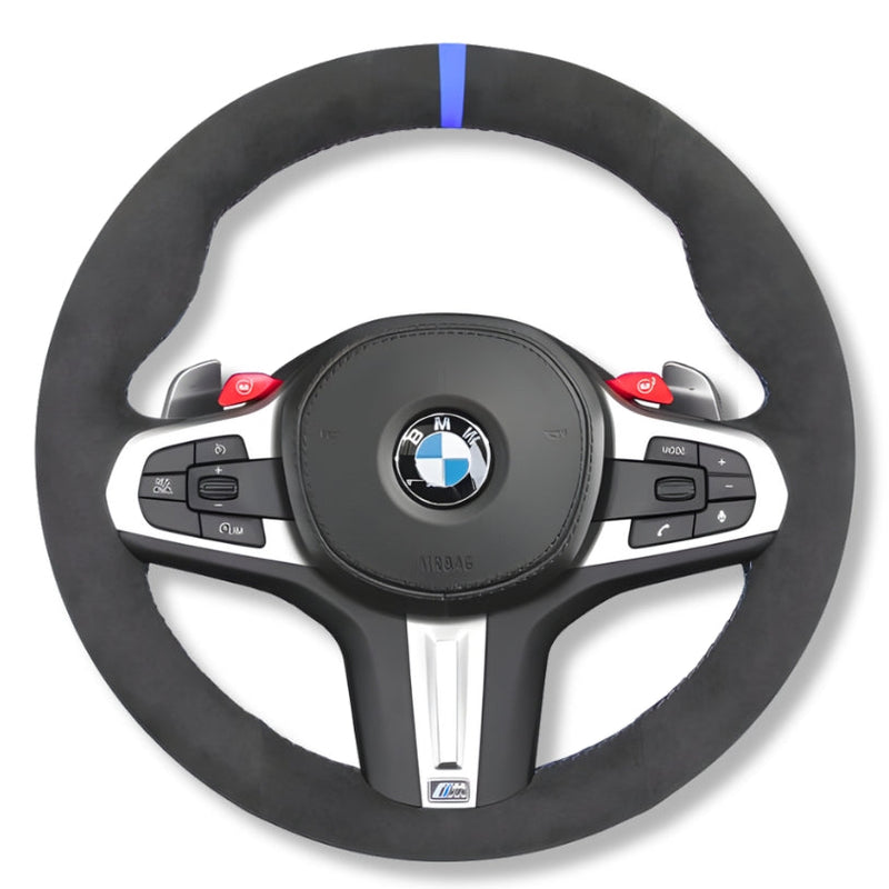 Couvre Volant BMW G20 G30 G80 Cuir Alcantara Surpiqures - packshot studio - Becquet Voiture