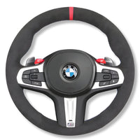 Couvre Volant BMW G20 G30 G80 Cuir Alcantara Surpiqures - vue de face - Becquet Voiture