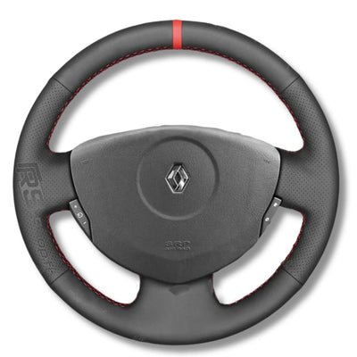 Couvre Volant Clio 2 Cuir Alcantara 38cm - vue de face - Becquet Voiture