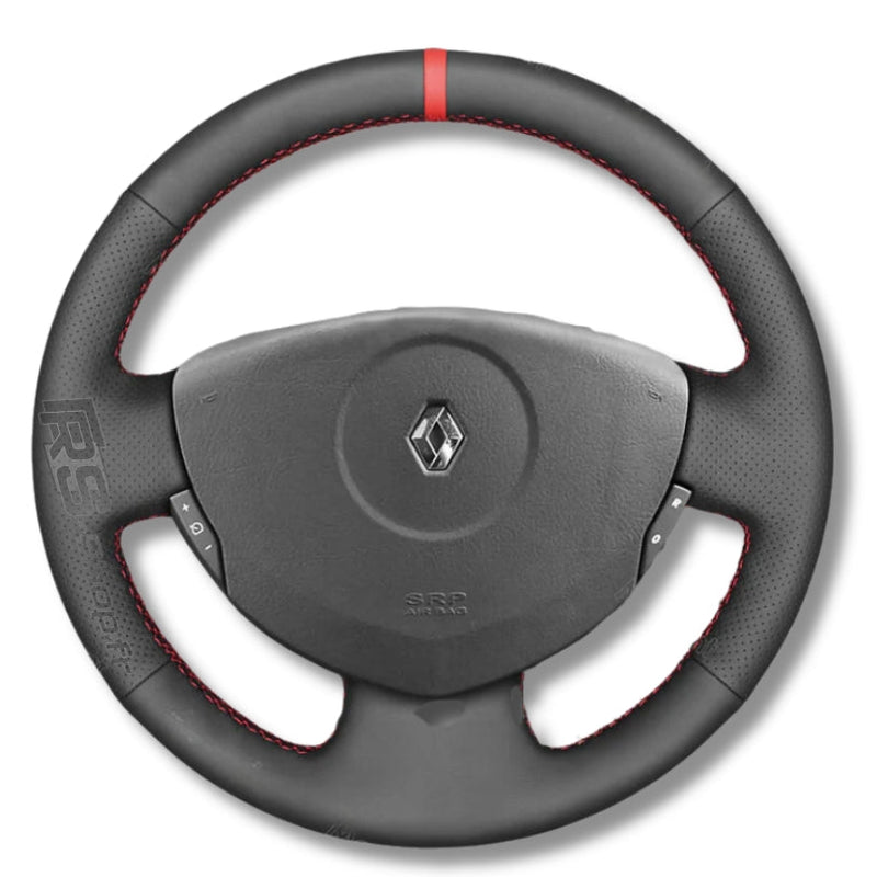 Couvre Volant Clio 2 Cuir Alcantara 38cm - vue de face - Becquet Voiture